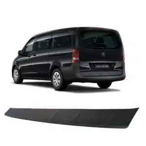 Black rear bumper protector guard for Mercedes-Benz Vito W447 (2014-Present), anti-scratch bumper trim.