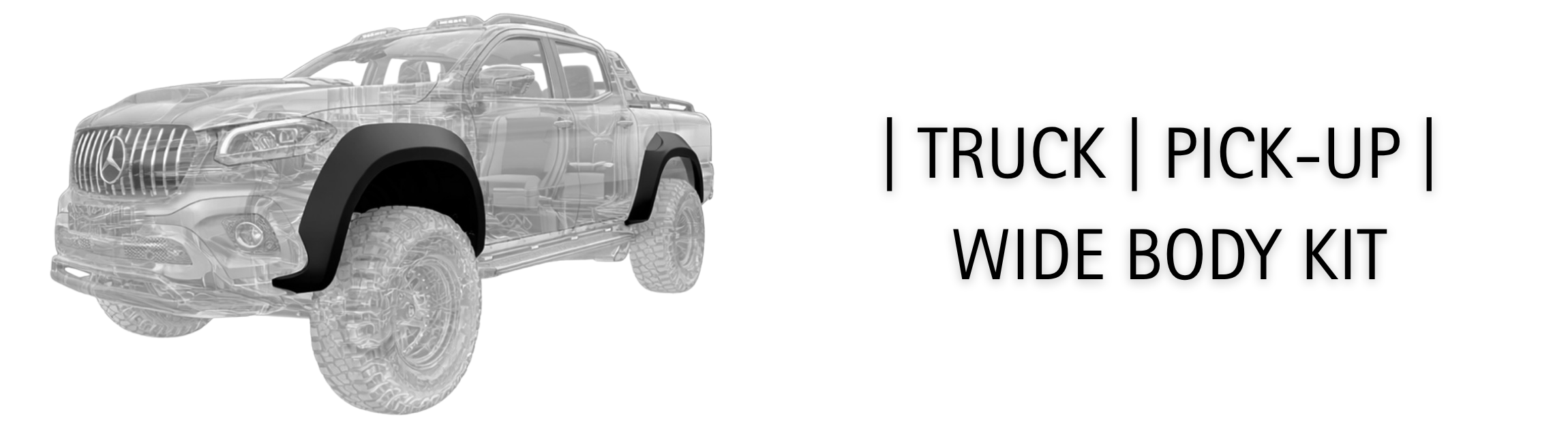 4x4 pickup trucks fitted with custom styling parts body kits designed for off-road performance