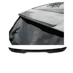Gloss black rear spoiler cap extension for BMW iX i20 M-Pack (2021+), aggressive roof wing lip for electric SUV.