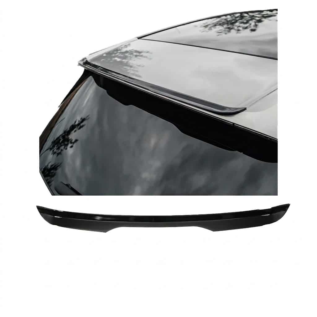 BMW iX M-Pack i20 2019+ Spoiler Cap 1 Gloss black rear spoiler cap extension for BMW iX i20 M-Pack (2021+), aggressive roof wing lip for electric SUV.
