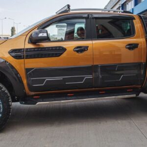 Ford Ranger T6 T7 T8 2012-2022 Jumbo Side Door Body Cladding Gloss Black