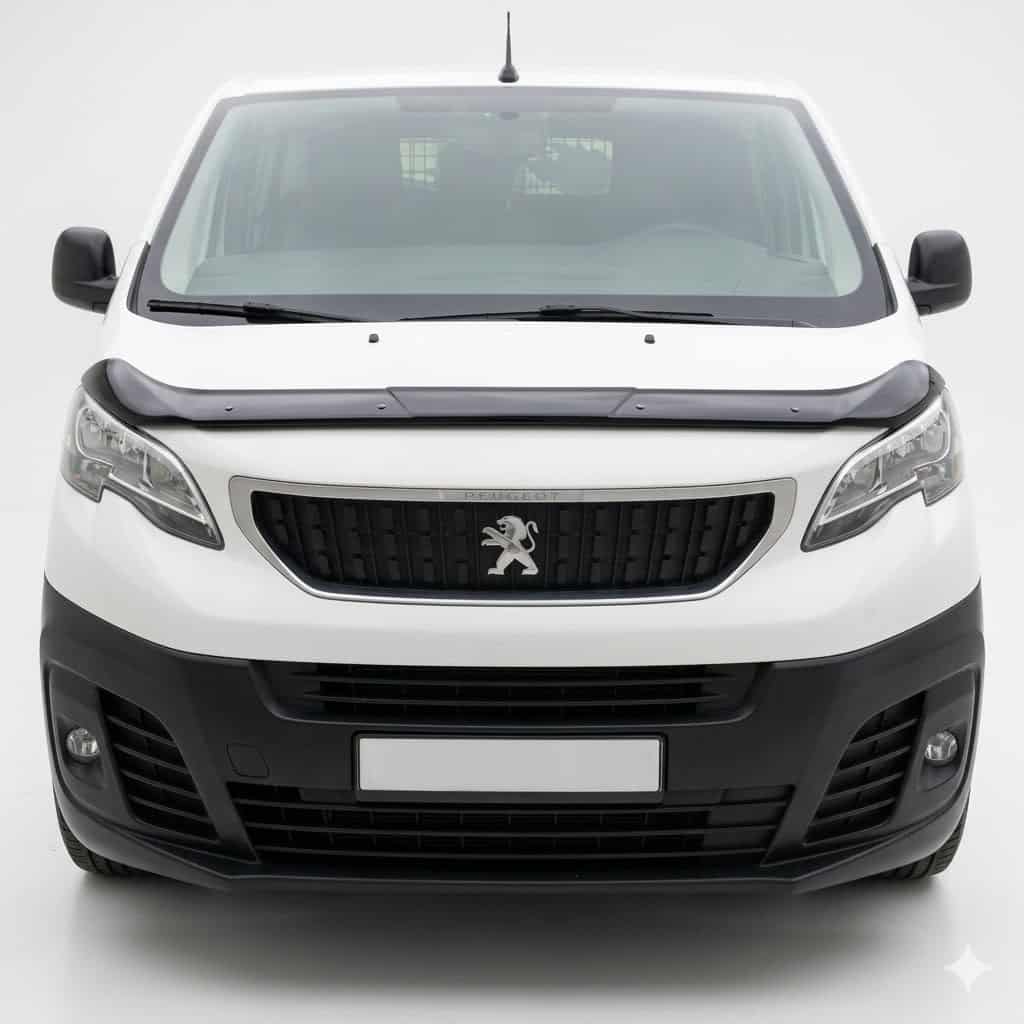 Peugeot Expert 2016+Bonnet Protector Deflector Guard 1 Black bonnet guard for Peugeot Expert 2016-2026 onwards models, protecting against stone chips and road debris.