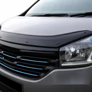 Dark smoke bonnet protector for Renault Trafic (2014-2022), bug guard and stone chip deflector for X82 models.
