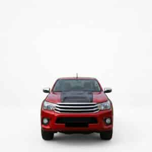 Matt black bonnet scoop for Toyota Hilux Mk8 (2014-2020) Invincible X and Icon models, aggressive hood vent styling.