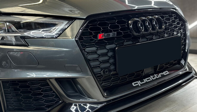 Upgrade Your Audi RS3 with Plus’ Premium Front Splitter