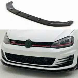 Gloss black Front Splitter V.1 lip extension for VW Golf MK7 GTI and GTD 2013-2016 models