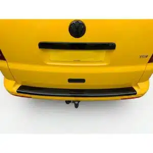 VW T5 and T5.1 Transporter (2003-2015) matte black ABS rear bumper protector guard for scratch protection.