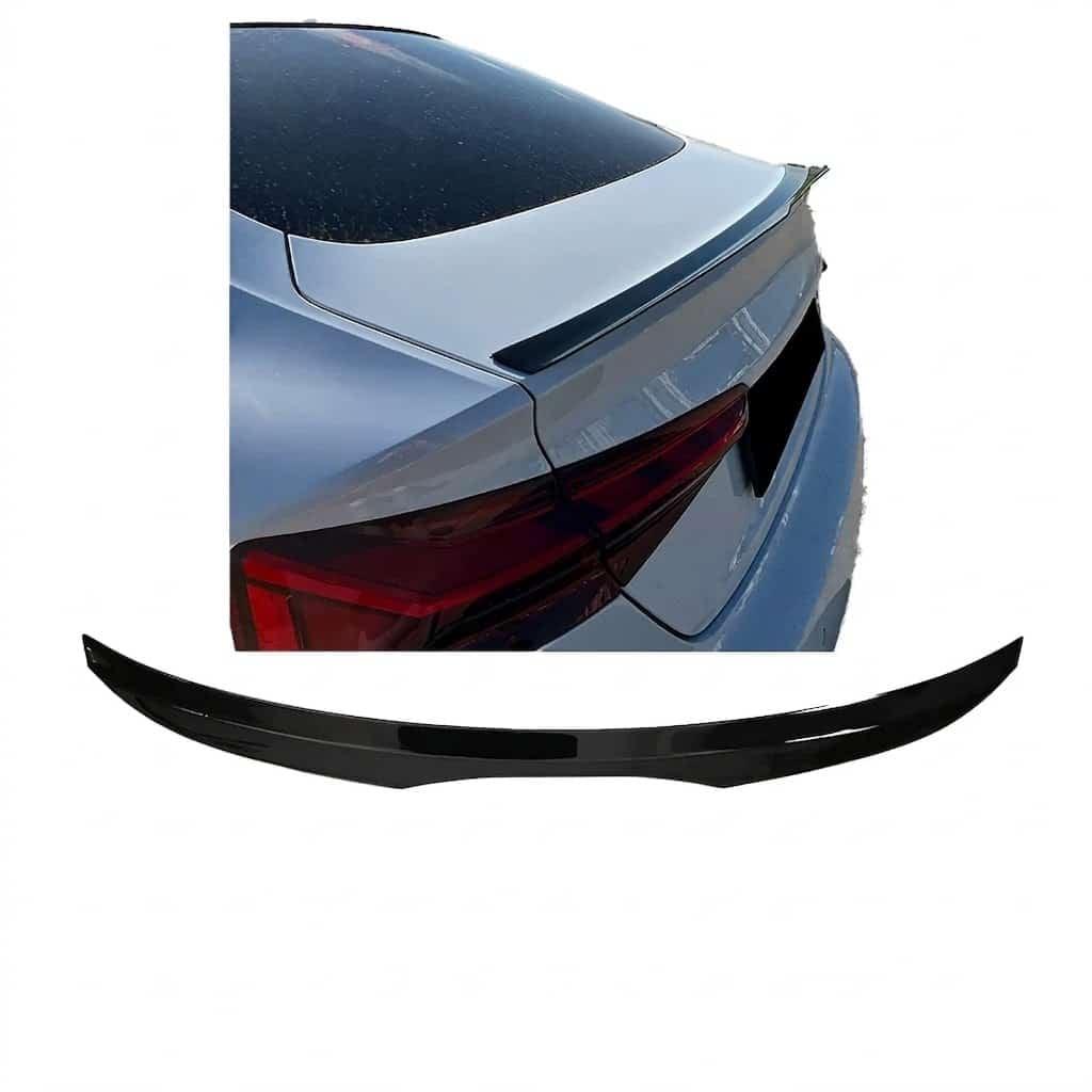 Audi A5 S-Line F5 Sportback 2016-2019 Spoiler Cap 5 Gloss black rear spoiler cap extension for Audi A5 S-Line F5 Sportback (2016-2019), aggressive roof wing lip for pre-facelift models.