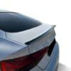Gloss black rear spoiler cap extension for Audi A5 S-Line F5 Sportback (2016-2019), aggressive roof wing lip for pre-facelift models.