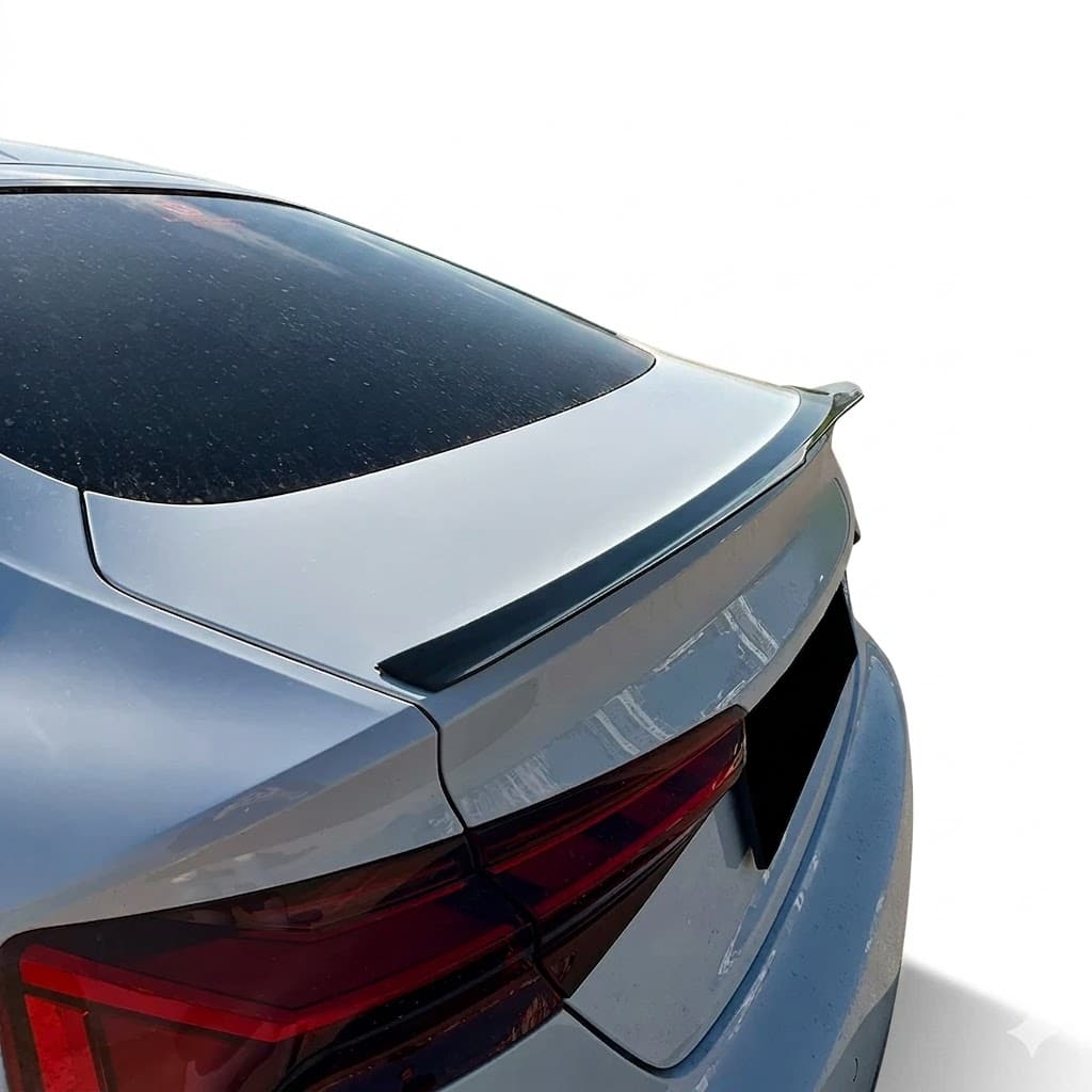 Audi A5 S-Line F5 Sportback 2016-2019 Spoiler Cap 3 Gloss black rear spoiler cap extension for Audi A5 S-Line F5 Sportback (2016-2019), aggressive roof wing lip for pre-facelift models.