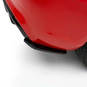 Gloss black rear side splitters for Audi RS3 8V Sportback (2015-2016), performance rear bumper spats 2-piece set.