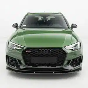 Gloss black front splitter on a pre-facelift Audi RS4 B9 Avant (2017-2019)