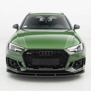 Audi RS4 B9 front splitter in premium gloss black finish for 2017-2019 models.