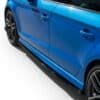 Gloss black side skirt extensions for Audi S3 8V (2013-2020), performance side blades for Saloon and Cabriolet models.