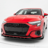 Gloss black front splitter for Audi S3 8Y Sportback and Saloon (2020-present).