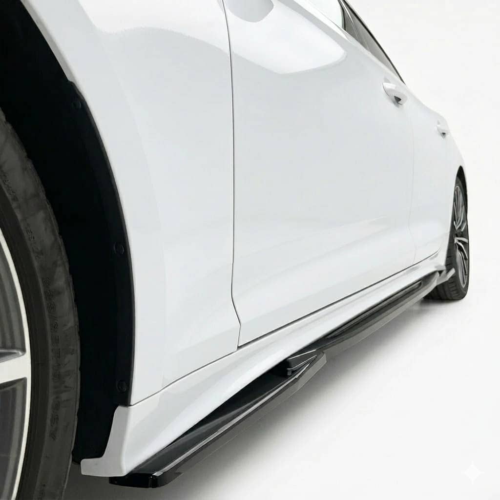 Audi S5 Sportback F5 Facelift 2019+ Side Skirts (2 Pcs) 2 Gloss black side skirt extensions for Audi S5 Sportback F5 Facelift (2019 onwards), 2-piece B9.5 performance styling blades.