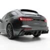 Gloss black rear side splitters for Audi S6 C8 (2019 onwards), 2-piece rear bumper corner extensions for Saloon and Avant models.