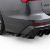 Gloss black rear side splitters for Audi S6 C8 (2019 onwards), 2-piece rear bumper corner extensions for Saloon and Avant models.