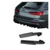 Gloss black rear side splitters for Audi S6 C8 (2019 onwards), 2-piece rear bumper corner extensions for Saloon and Avant models.
