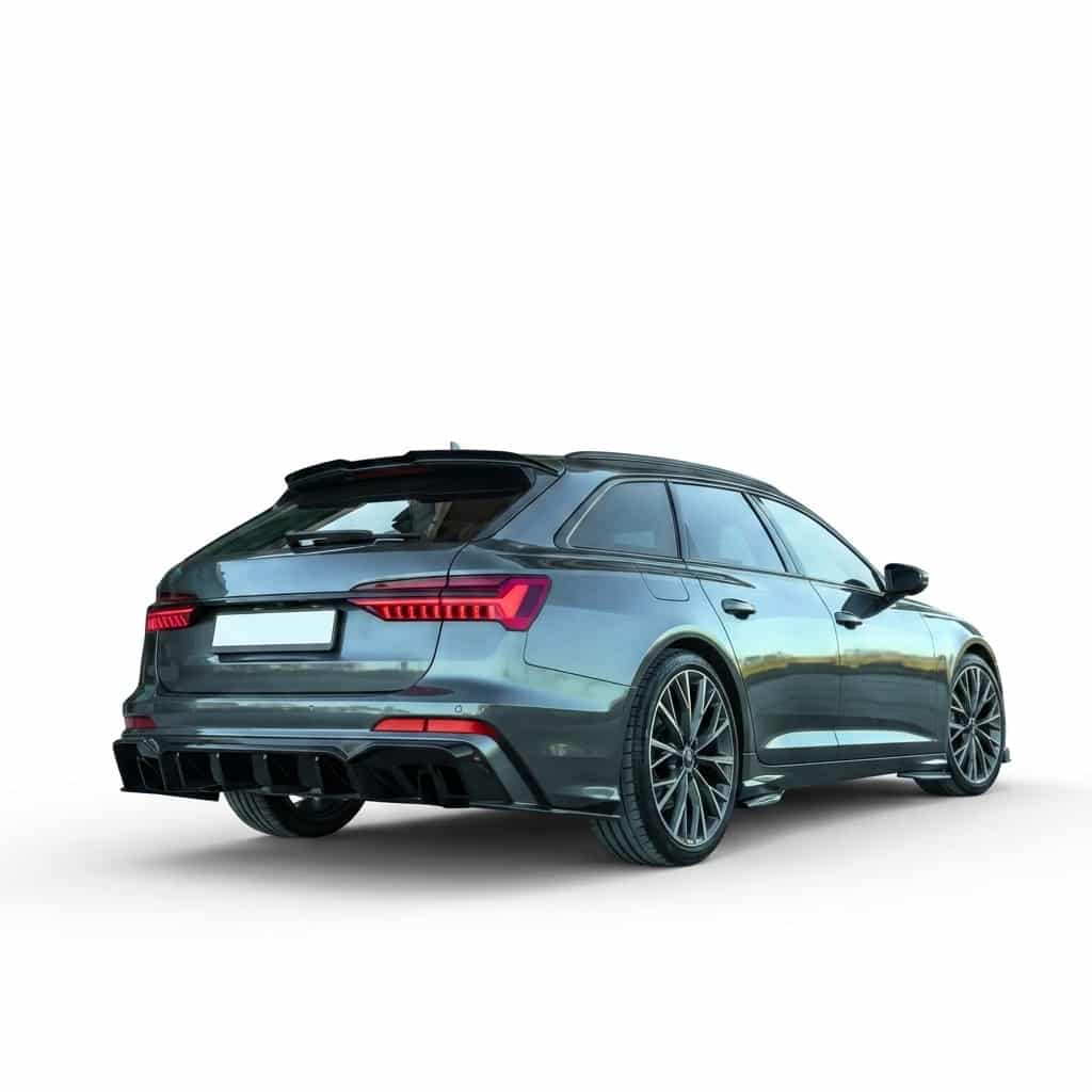 Rear Valance for AUDI S6 C8 / C8 Facelift (Sedan-Avant) (2019+) 2 Audi S6 C8 Rear Valance Gloss Black Installed 2019 - Plus Auto Style
