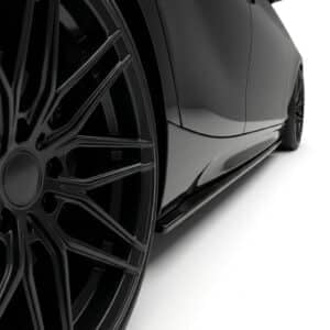 Gloss black side skirts for BMW 1 Series F20 F21 M-Sport M135i M140i (2011-2019), performance side blades.