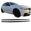 Gloss black side skirt extensions for BMW 3 Series F30 F31 M Sport models 2012-2018.