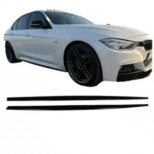 Gloss black side skirt extensions for BMW 3 Series F30 F31 M Sport models 2012-2018.