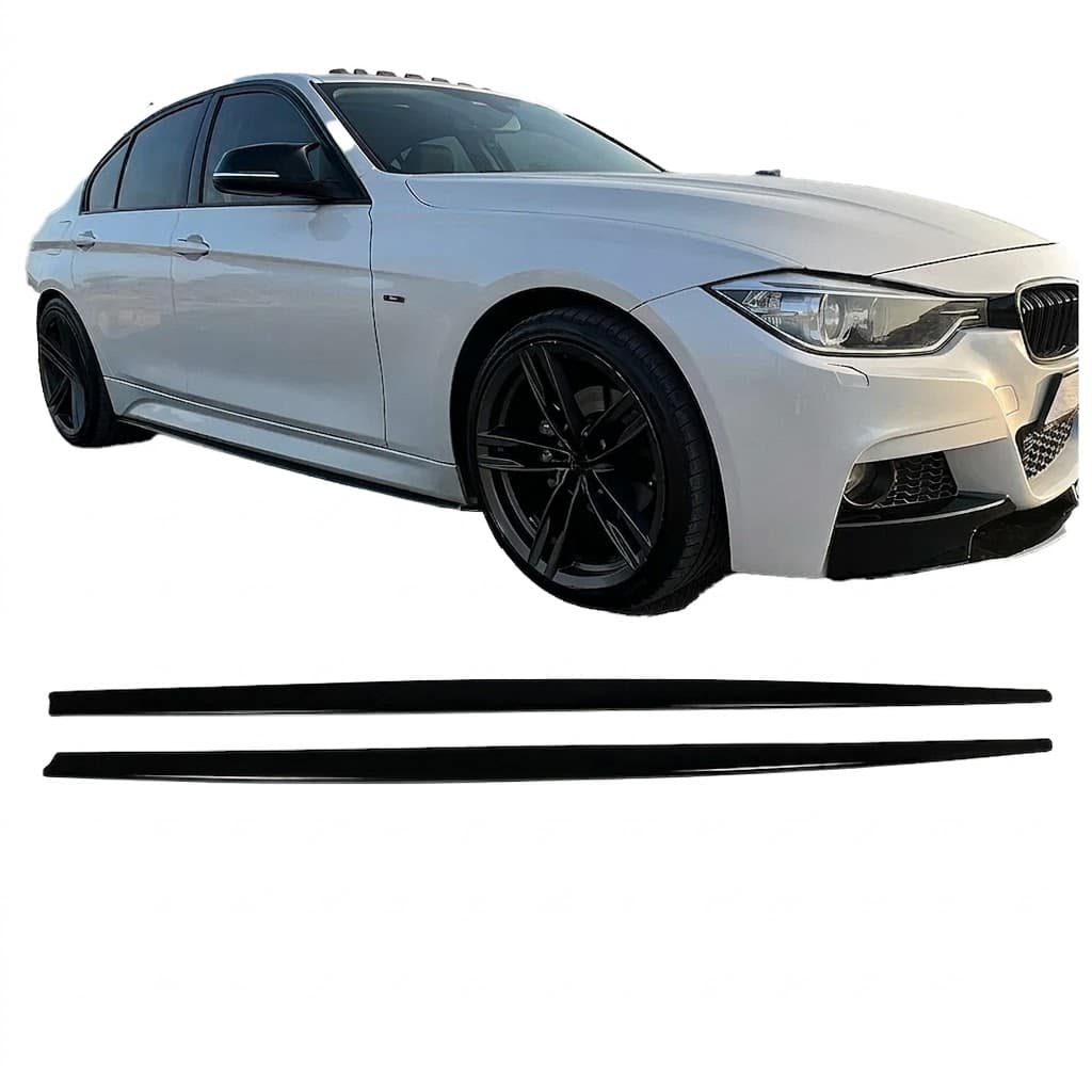 BMW 3 Series F30 F31 M-Sport 2012-2018 Side Skirts 1 Gloss black side skirt extensions for BMW 3 Series F30 F31 M Sport models 2012-2018.