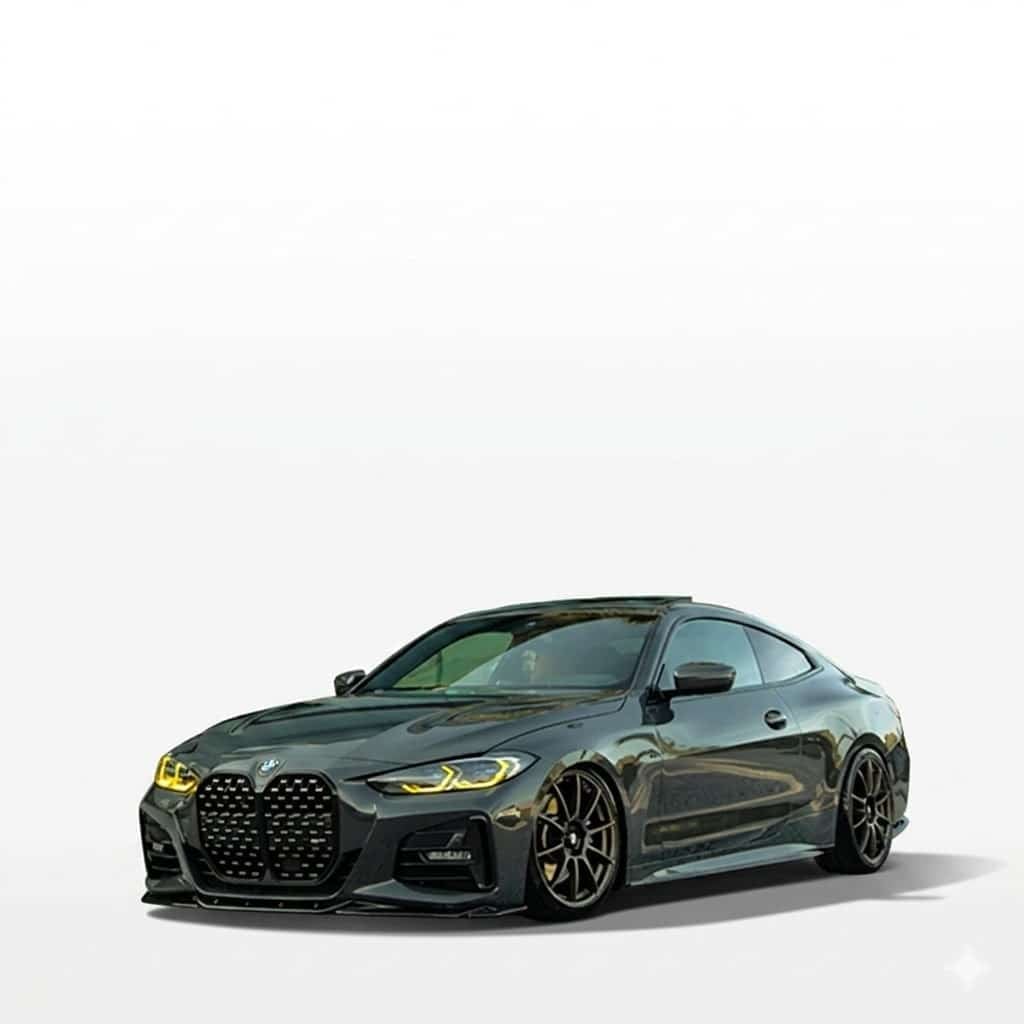 Front Splitter for BMW 4 Series G22 M-Pack 2020+ 3 Gloss black front splitter for BMW 4 Series G22 M-Sport / M-Pack (2020+), aggressive front bumper lip spoiler