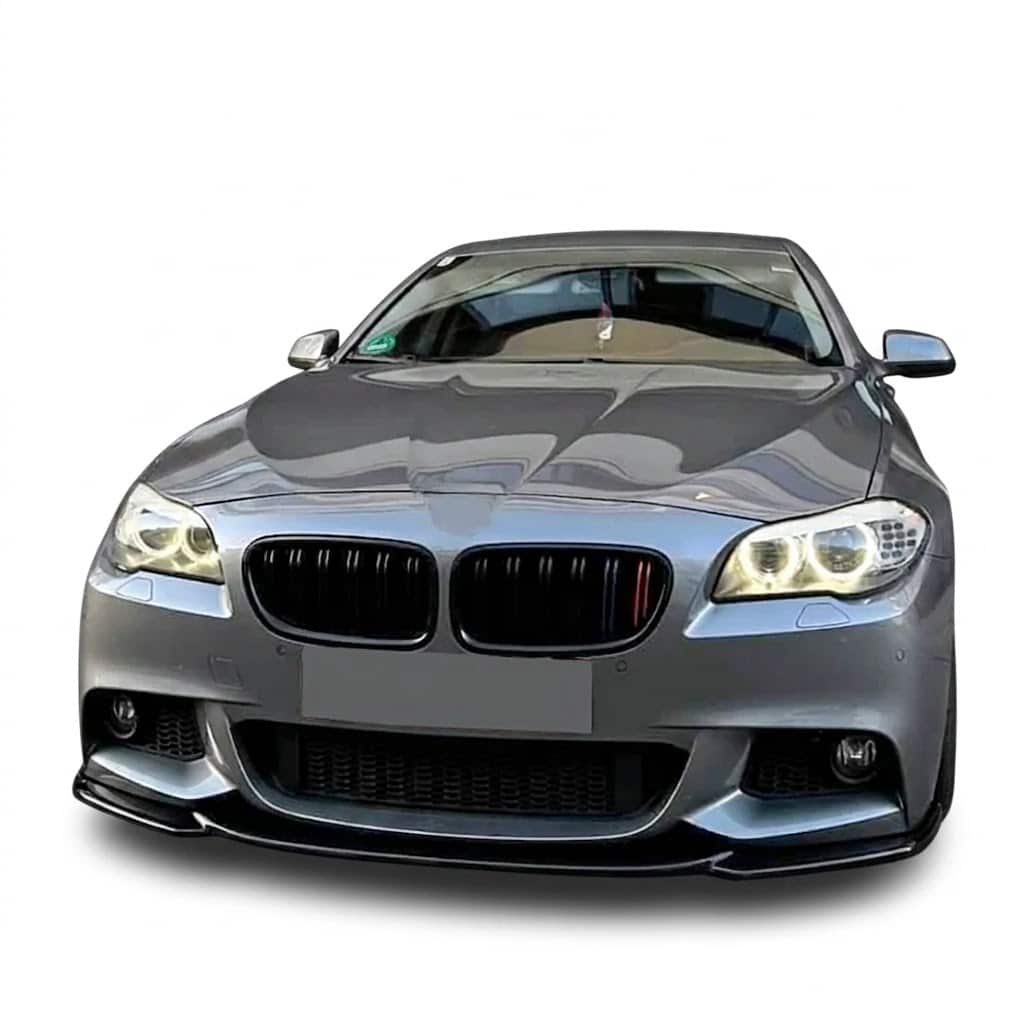 Front Splitter for BMW 5 Series F10/F11 M-Pack (2011-2016) 2 Gloss black front splitter V3 for BMW 5 Series F10 F11 M-Pack (2011-2016), aggressive performance chin spoiler.