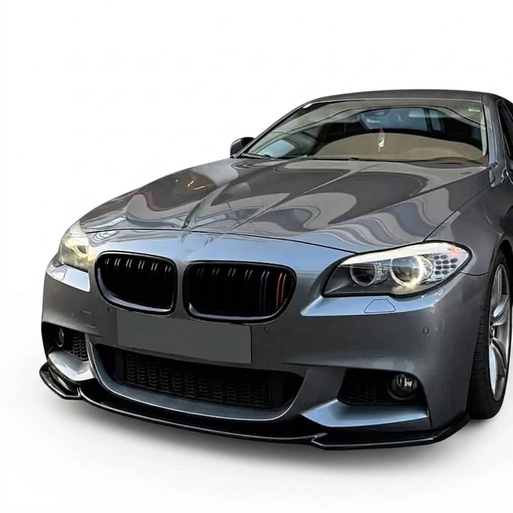 Front Splitter for BMW 5 Series F10/F11 M-Pack (2011-2016) 1 Gloss black front splitter V3 for BMW 5 Series F10 F11 M-Pack (2011-2016), aggressive performance chin spoiler.