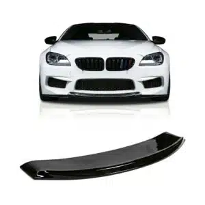 Gloss black front splitter for BMW 6 Series F06 F12 F13 Facelift M-Pack models 2013-2018.