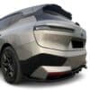 Gloss black rear center splitters for BMW iX i20 M-Pack (2021 onwards), aerodynamic bumper extensions 2-piece set.