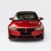 Gloss black front splitter for BMW M3 F80 models 2014-2018, performance styling.