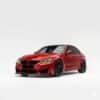 Gloss black front splitter for BMW M3 F80 models 2014-2018, performance styling.