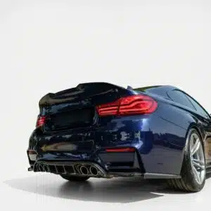 BMW M4 F82 Rear Valance Gloss Black Installed 2014-2021 - Plus Auto Style