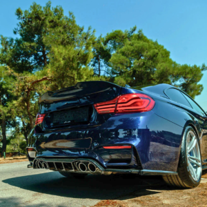 BMW M4 F82 Rear Valance Gloss Black Installed 2014-2021 - Plus Auto Style