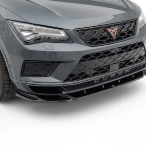 Gloss black front splitter for Cupra Ateca Mk1 (2018-2021) pre-facelift models.