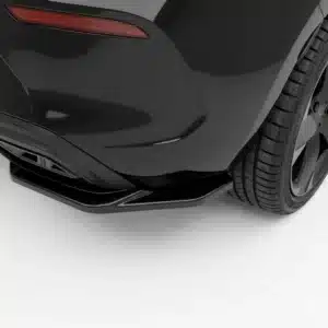Gloss black rear side splitters version 2 for Cupra Leon 2020 and newer models.