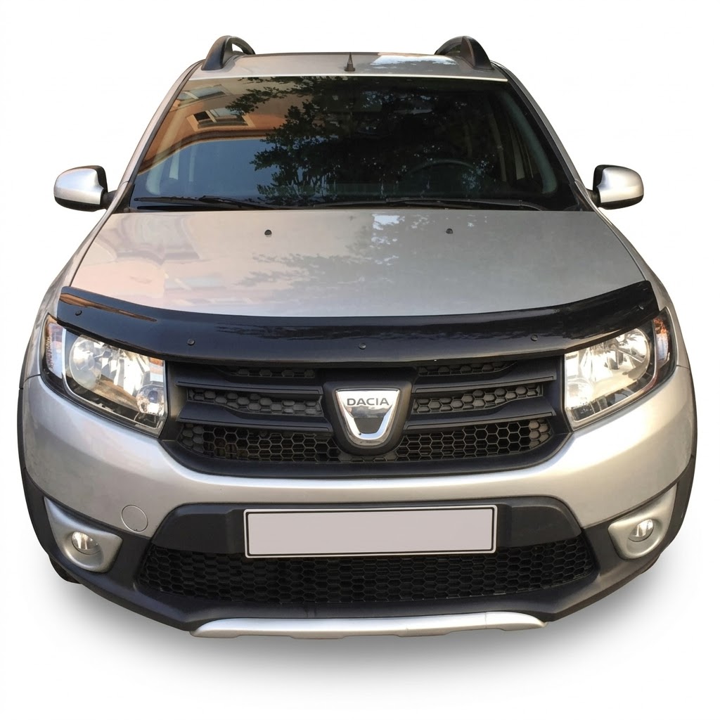 Dacia Sandero Stepway II 2012-2020 Bonnet Protector 1 Black Gloss Bonnet Protector for Dacia Sandero Stepway II B52 Hood Guard Deflector