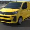 Fiat Scudo Facelift 2024+ with gloss black front splitter fitted, angle view showing lip profile
