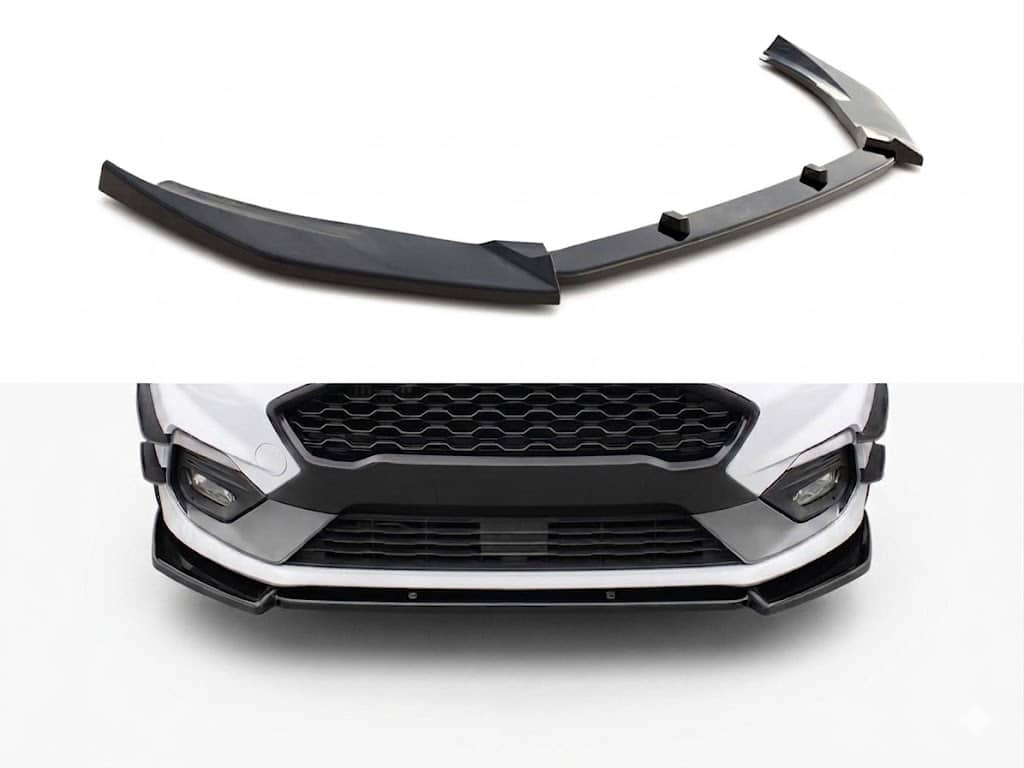 Front Splitter for Ford Fiesta Mk8 ST / ST-Line (2017-2021) 4 Gloss black front splitter for Ford Fiesta Mk8 ST and ST-Line (2017-2021), performance front bumper lip spoiler.