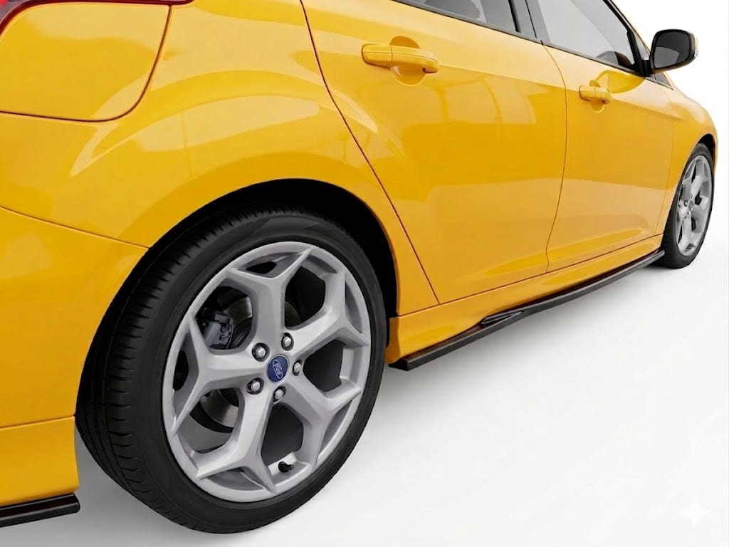 Ford Focus ST Mk3 Hatchback 2010-2014 Side Skirts (2 Pcs) 2 Gloss black side skirts for Ford Focus ST Mk3 Hatchback (2010-2014), performance styling side sill extensions (2 pieces).