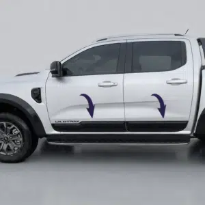 Gloss Black Side Door Body Cladding for Ford Ranger 2022-Onwards, 4-Piece Set