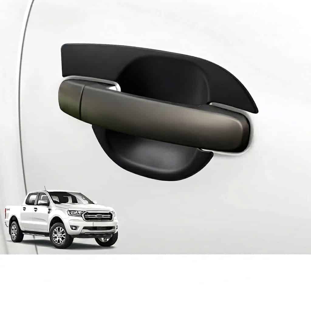 Door Handle Inserts Protector Cover for Ford Ranger T6 T7 T8 (2012-2022) 2 Matte Black Door Handle Inserts Protector Cups for Ford Ranger T6 T7 T8 2012-2022