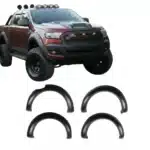 Matte Black Wide Wheel Arches for Ford Ranger Wildtrak T6 T7 T8 2012 Onwards 5 Ford Ranger T6 T7 T8 fender flares wheel arch extensions gloss black off-road styling
