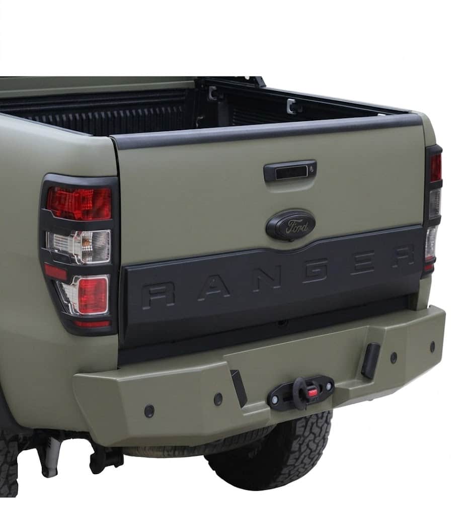 Half Tailgate Cover Protector for Ford Ranger T6 T7 T8 (2012-2022) 4 Ford Ranger matte black half tailgate cover protector for T6 T7 T8 models 2012-2022.