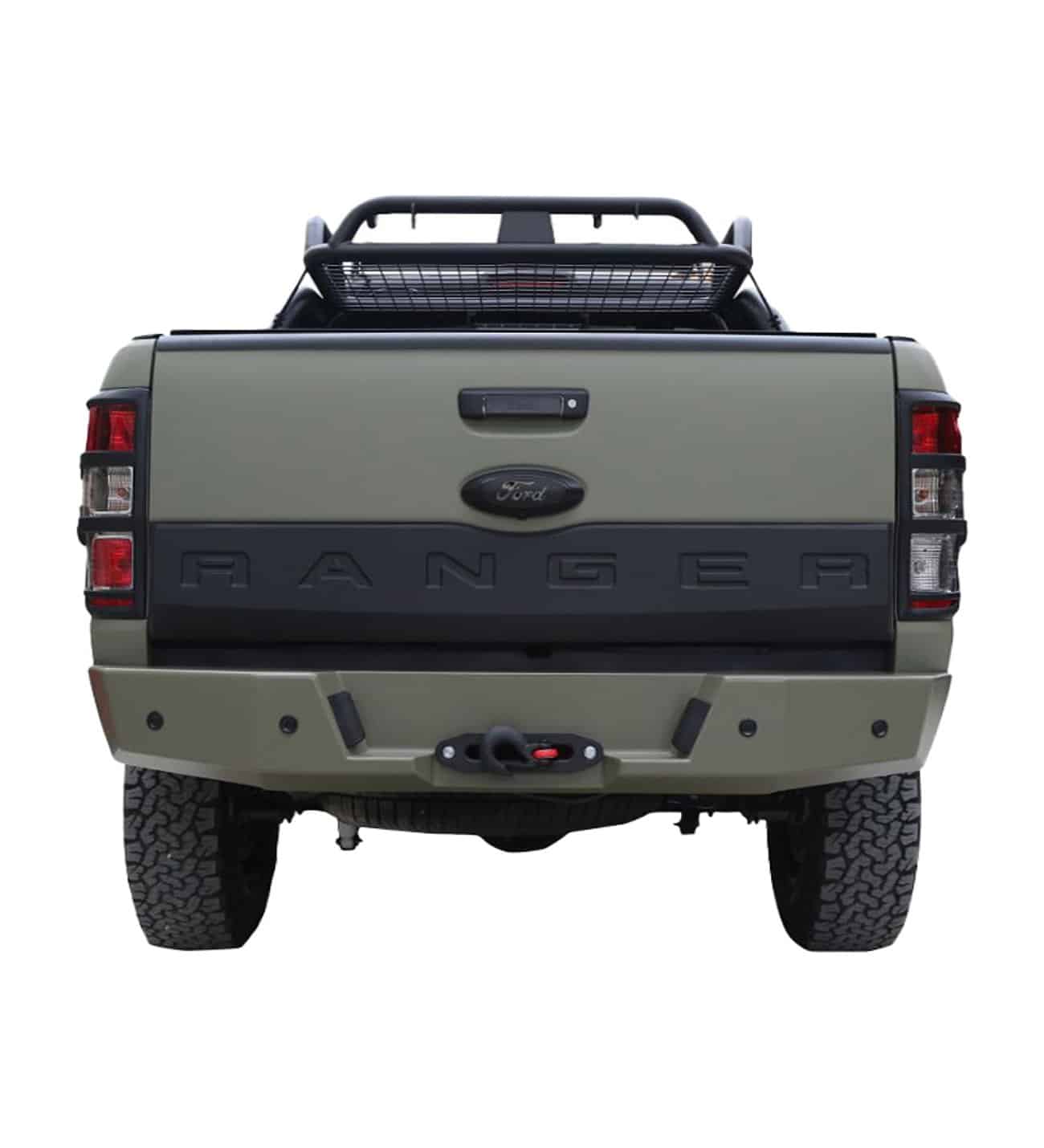 Half Tailgate Cover Protector for Ford Ranger T6 T7 T8 (2012-2022) 2 Ford Ranger matte black half tailgate cover protector for T6 T7 T8 models 2012-2022.