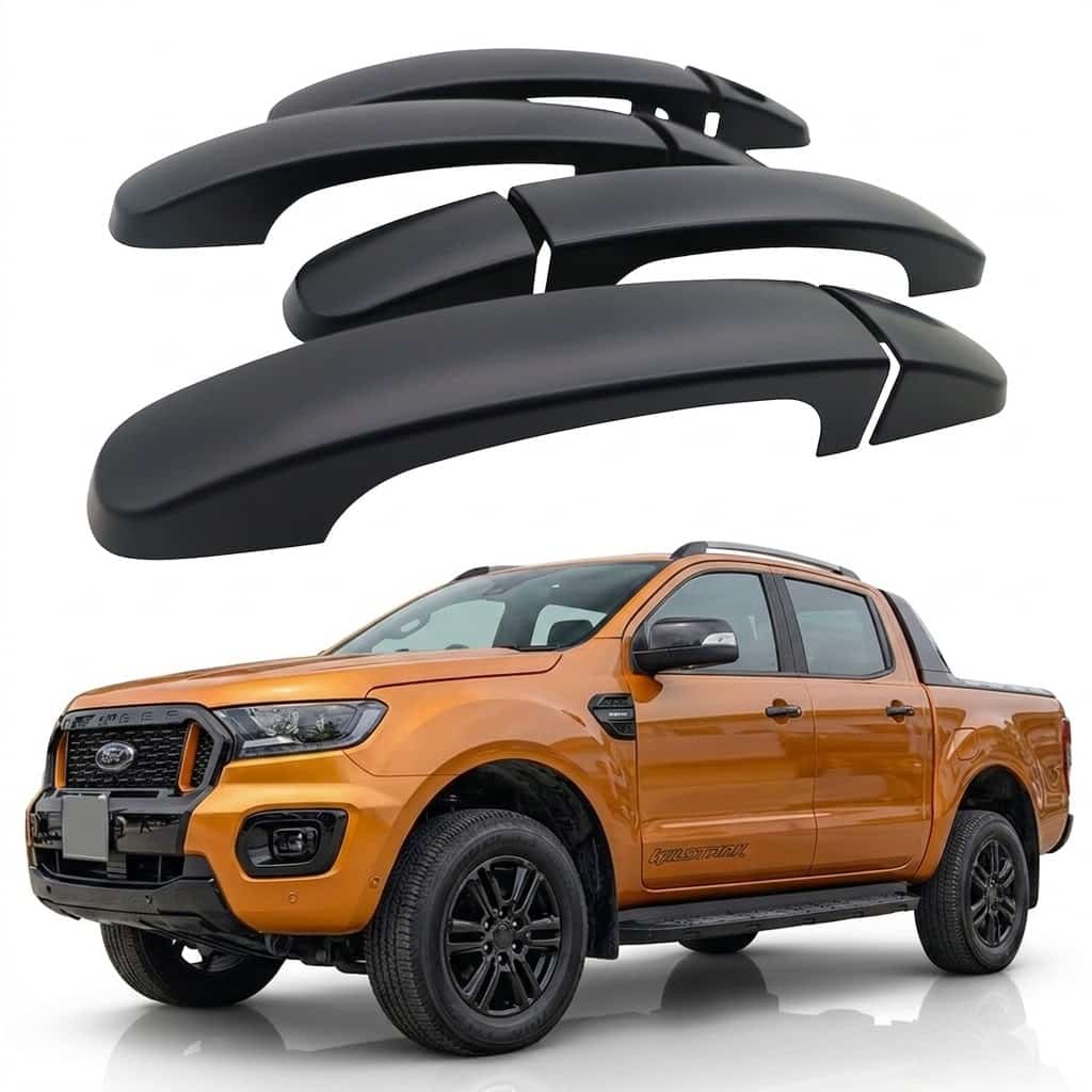 Door Handle Covers For Ford Ranger T6 T7 T8 (2012-2022) 1 Matte Black Door Handle Covers Caps Trim for Ford Ranger T6 T7 T8 2012-2022