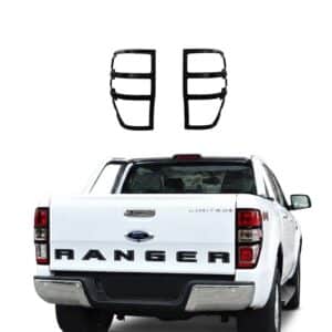 Matte Black Rear Tail Light Cover Guards Pair for Ford Ranger T6 T7 T8 2012-2022